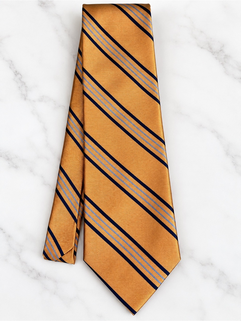 Nordstrom 100% Silk Peach Copper Striped Necktie Made in USA